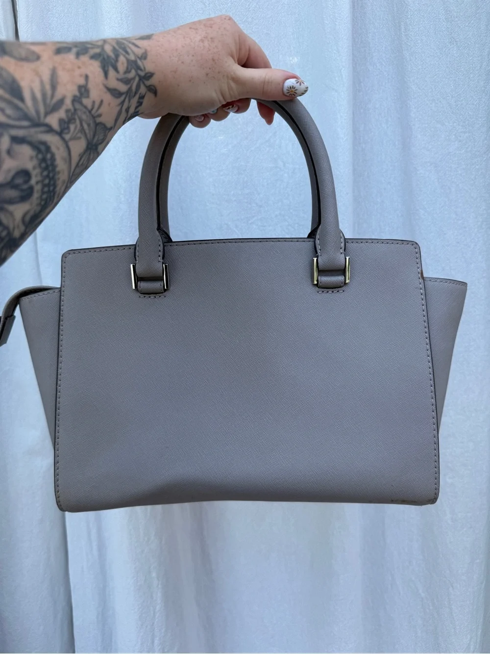 Michael Kors Taupe Saffiano Leather Satchel